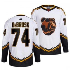 Miesten NHL Boston Bruins Pelipaita Jake Debrusk 74 Reverse Retro 2.0 Adidas 2022-23 Valkoinen Authentic